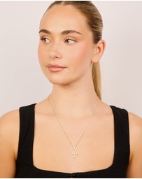 Lovisa - Waterproof Gold Plated Stainless Steel Mini Cross Short Necklace