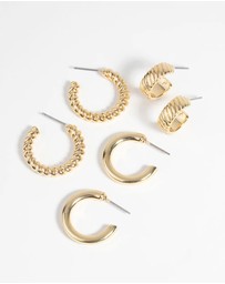 Lovisa - Gold Plated Twisted Hoop Earring Pack