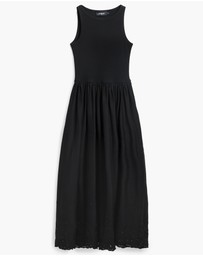 Desigual - Rib tank Dress with cotton Skirt