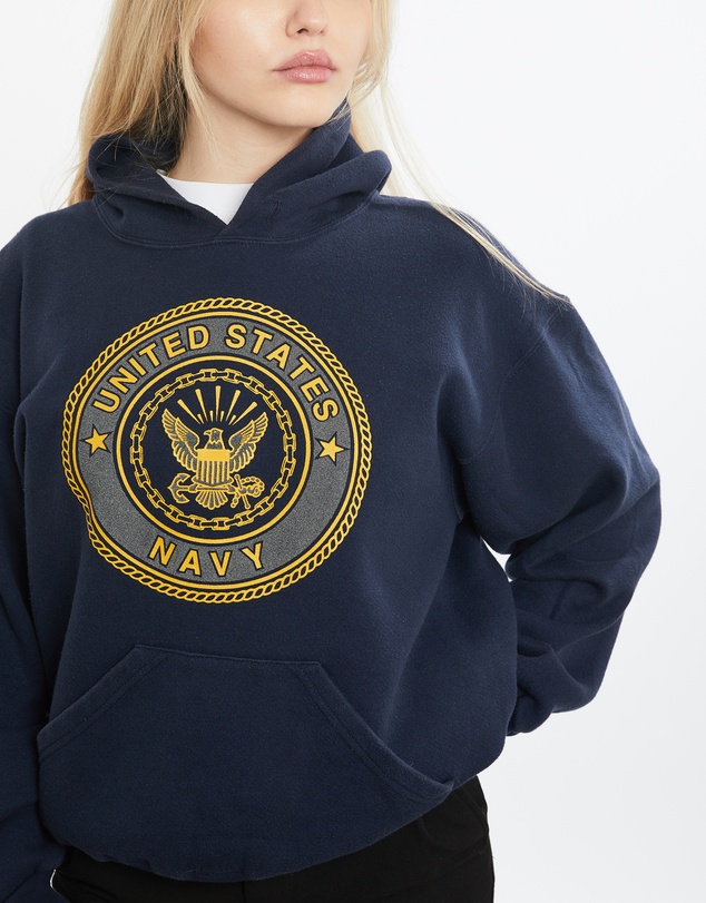 Vintage by The Real Deal - Pre Loved - Vintage 90s United States Navy Hooded Sweatshirt