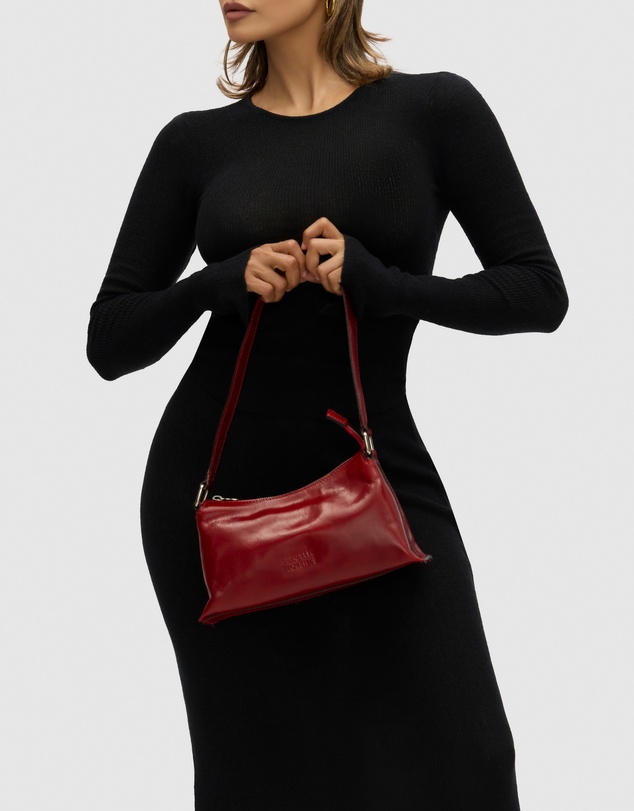 Florence - The Laura Red Leather Shoulder Bag