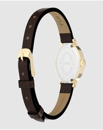 TIMEX - Women's Cavatina Gold-tone Case with Brown Strap