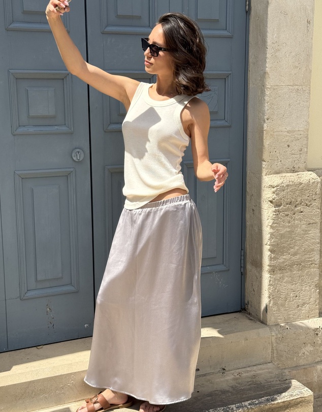 CAMIXA - Maddie Silk Midi Skirt