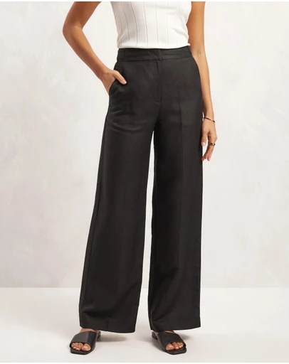AERE - Linen Blend Wide Leg Pants