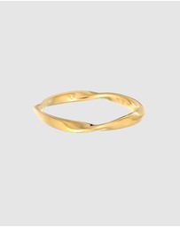 Elli Jewelry - Ring Band Twisted Stack Basic in 925 sterling silver gold plated