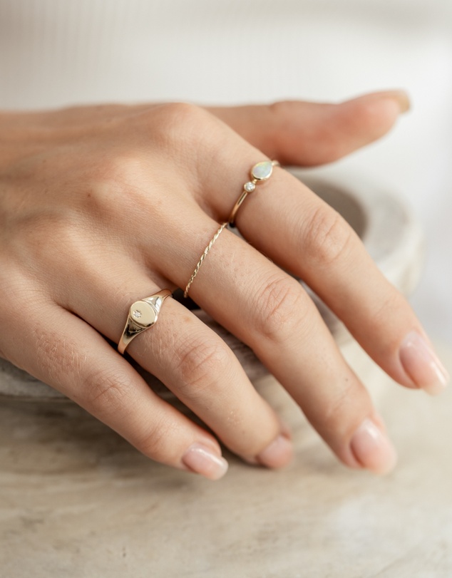 Luna Rae - Solid Gold - Rhia Diamond Signet Ring