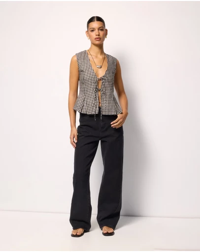 AERE - Linen Tie Front Top