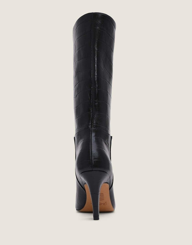 Shelly Shen - Kyrie Heel Long Boots Black Croc