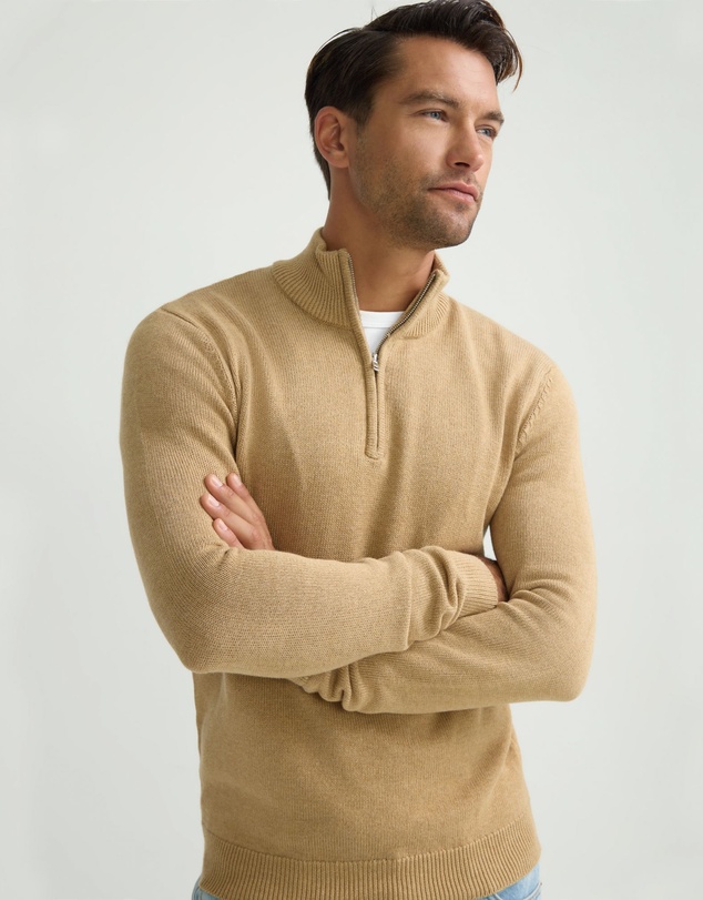 Oxford - Robert Zip Neck Knit Pullover