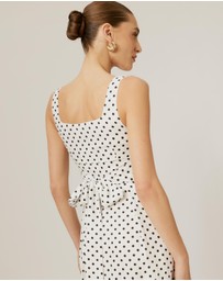 Tussah - Sabine Polka Dot Sleeveless Midi Dress