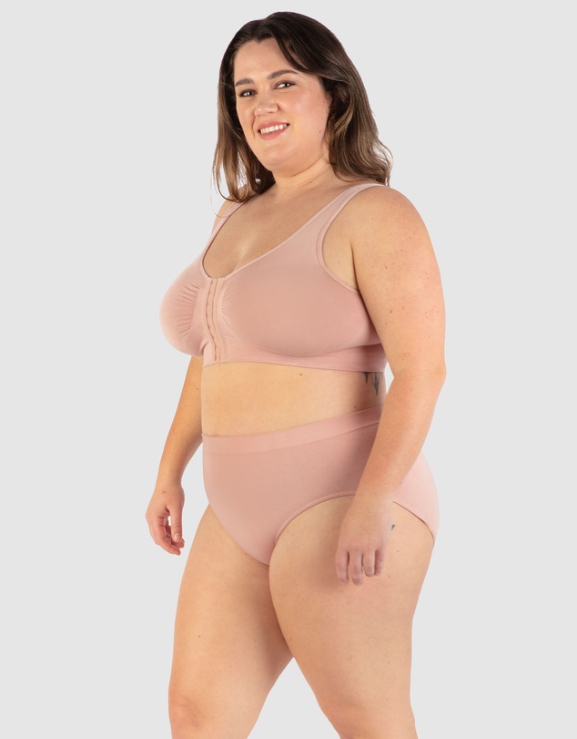 B Free Intimate Apparel - Full Bust Bamboo Padded Front Closure Wire Free Bra (E-F-G-H) Cup