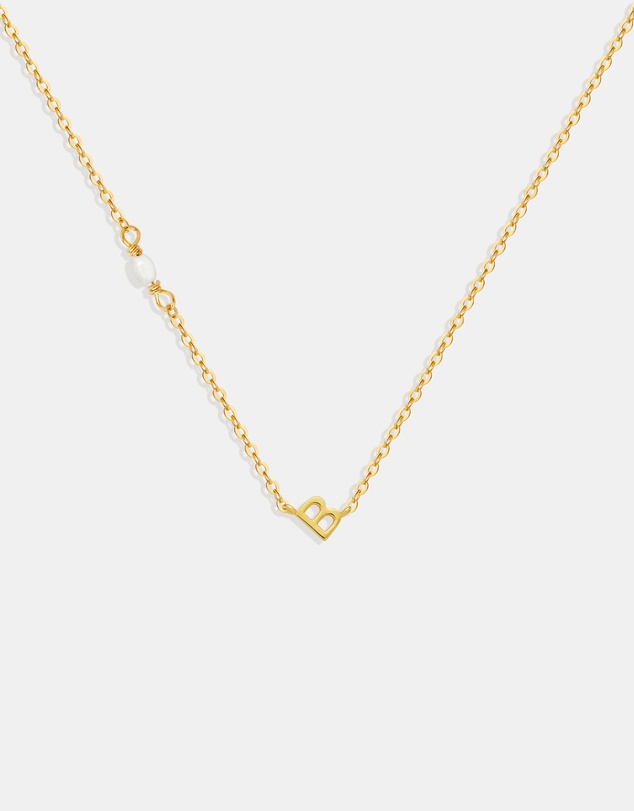 SAINT VALENTINE - Pearl Letter Necklace - Gold