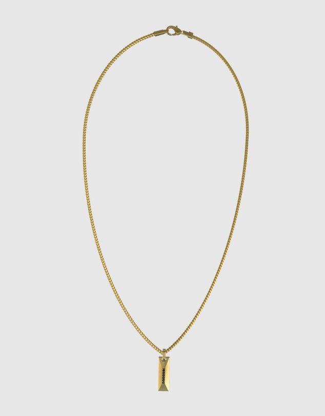 GUESS - Gold-Tone Matte Crystals Tag Necklace