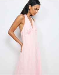 AERE - Lacey Halter Linen Dress