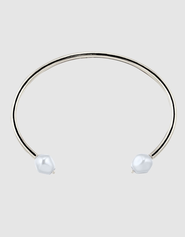 Elli Jewelry - Swarovski® Pearl Open Bangle in 925 Silver