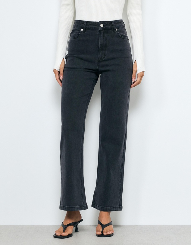 AERE - High Rise Stretch Straight Jeans