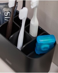 Joseph Joseph - EasyStore™ Large Toothbrush Caddy with Matt Black Finish