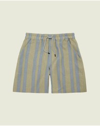 OAS Company - Mist Strata Nicola Linen Shorts