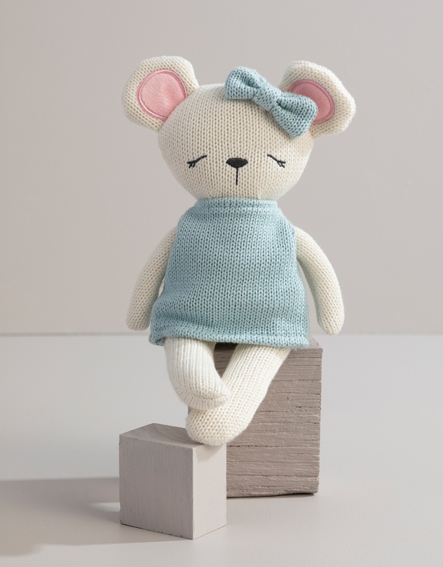 Living Textiles - Knitted Animal Toy- Molly the Mouse
