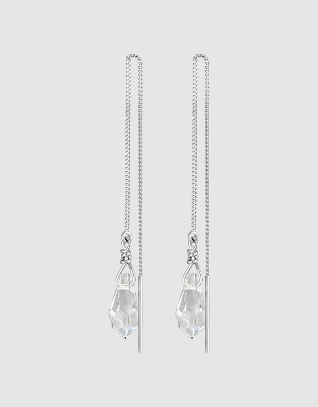 Elli Jewelry - Crystal Pull-Through Drop Earrings in 925 Silver