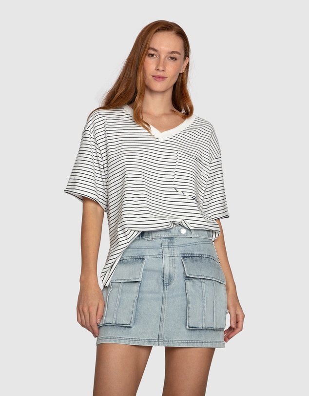 Belle & Bloom - Brave Soul Oversized Striped T-Shirt