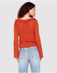 MINKPINK - Fia Pointelle Frill Top