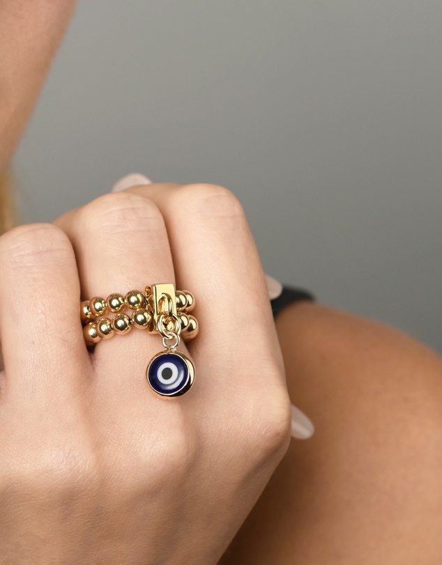 Von Treskow - 2-Strand Evil Eye Stretchy Ring
