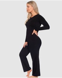 B Free Intimate Apparel - Bamboo Long Sleeve Top and Flare Pants Pyjama Set