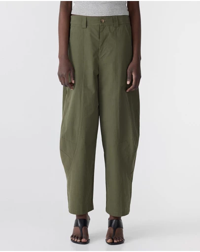 Bassike - Crushed Cotton Barrel Pants