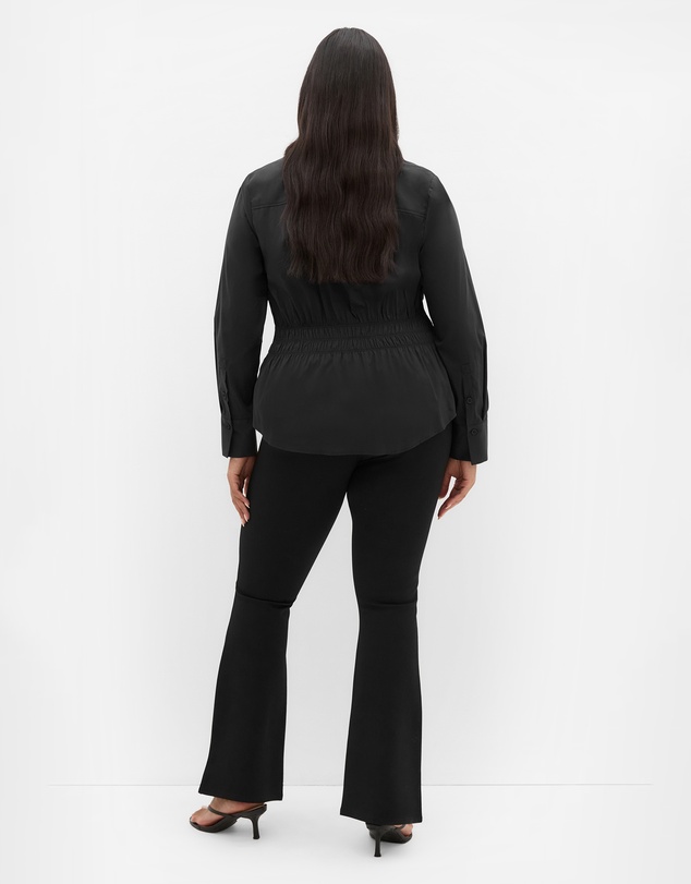 City Chic - Plus size Shirred Waist Shirt - black