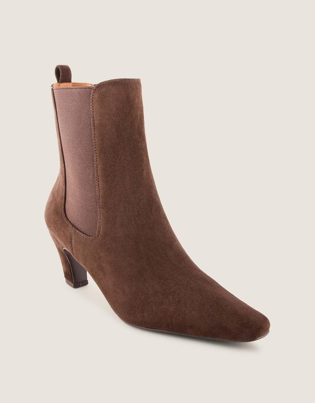Shelly Shen - Fame Heel Ankle Boots Chocolate Suede