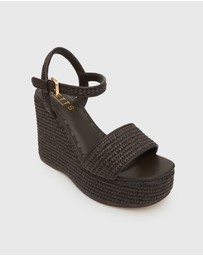 Betts - Fame Raffia Platform Wedges