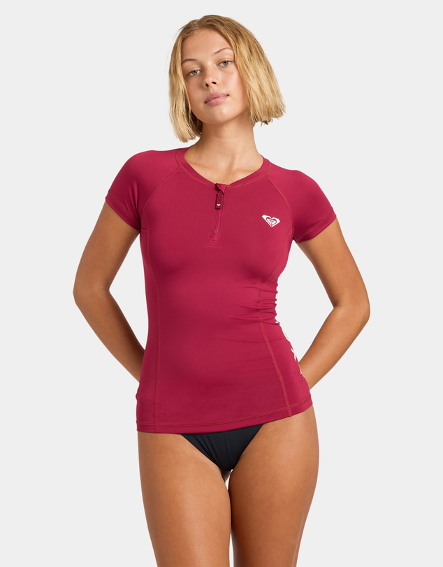 Roxy - Womens Essentials Chest Zip Rashguard