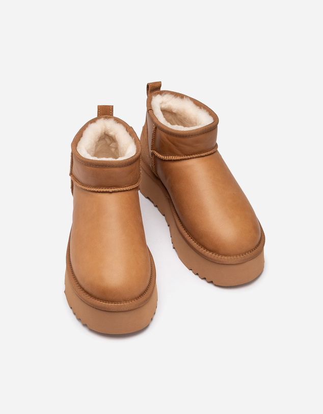 Ozwear Connection Uggs - Ugg Classic Platform Ultra Mini Boot (Oiled Leather) (4.5cm)