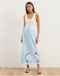 Atmos&Here - Cora Embroidered Midi Skirt