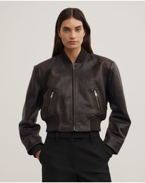 Witchery - Crop Burnished Bomber Jacket