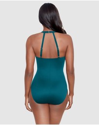 Miraclesuit Swimwear  - Bling Plunge Neck One Piece Shaping Swimsuit