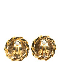 Pre-Loved by Azura Reborn - Pre-Loved Gold Plated CC Rhinestones Clip on Earrings