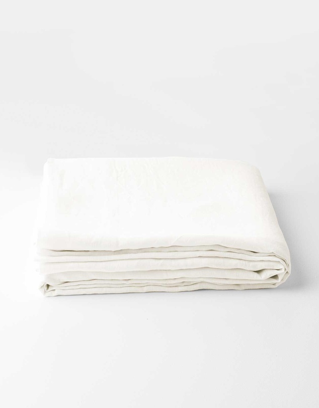 Aura Home - Evie Stonewash Organic Cotton Sheet Set in Cloud White