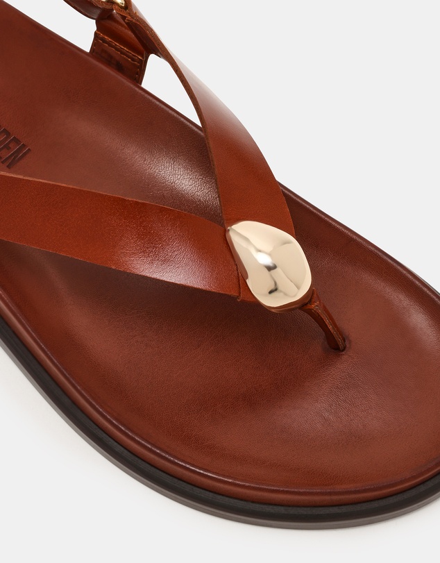 Steve Madden - Elvia Brown Leather Sandals