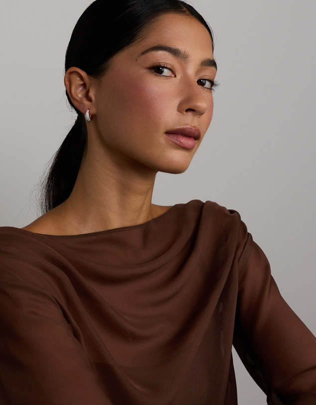 Michael Hill - Stardust Hoops with .72TW of Diamonds in 10kt Yellow Gold and Rhodium