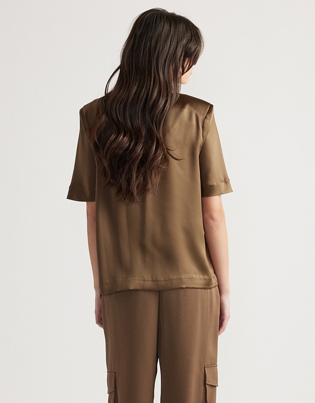 Decjuba - Noah Shoulder Pad Satin Top