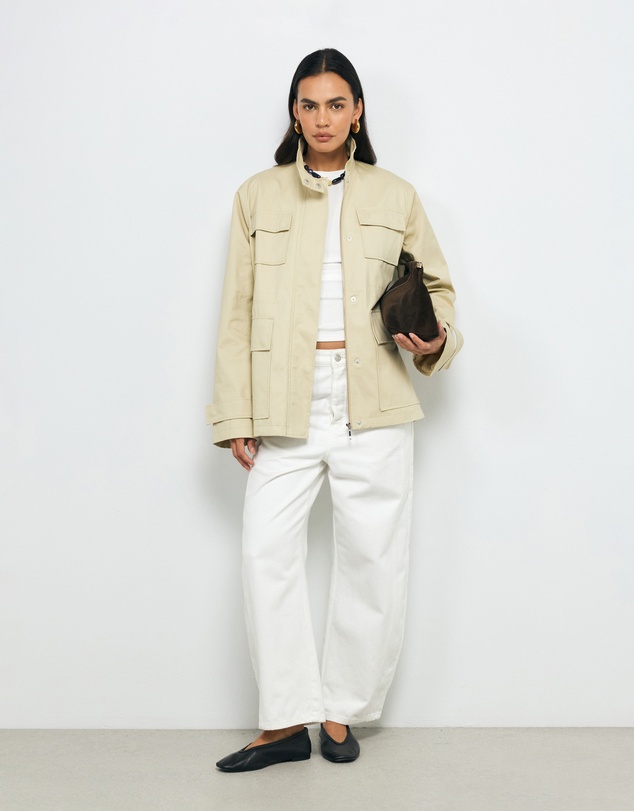 AERE - Rory Organic Cotton Funnel Neck Jacket