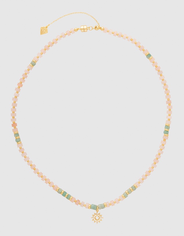 Wanderlust + Co - Sun Hues Beaded Gold Necklace