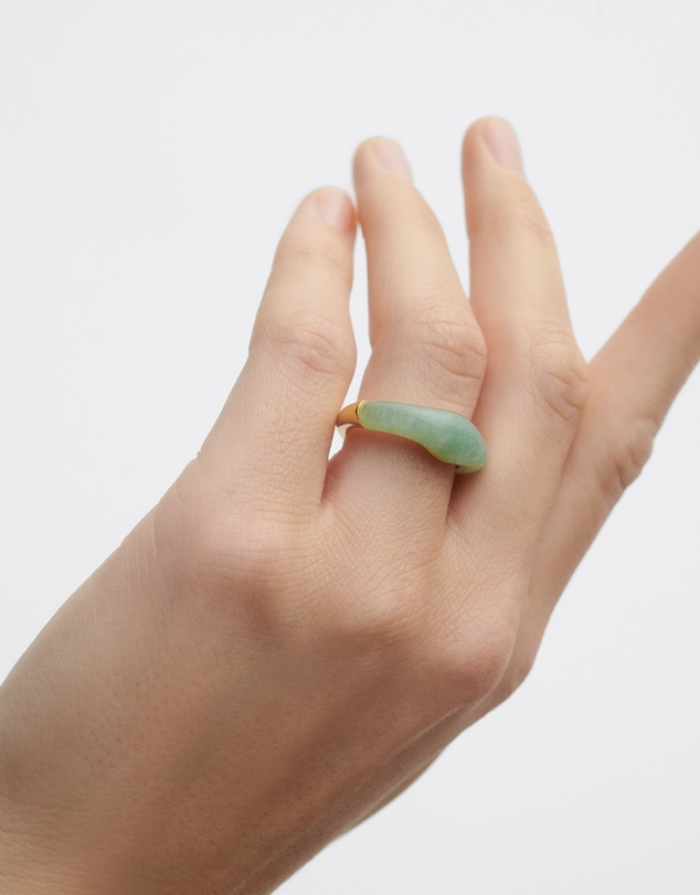 PDPAOLA - Green Aventurine Nami Ring