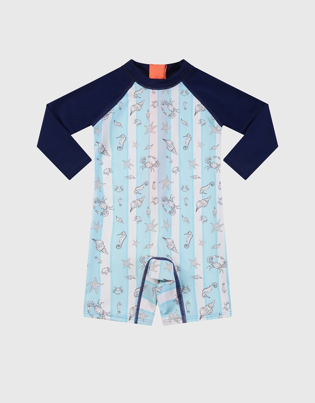 Aqua Blu Kids - Mariner Long Sleeve Sunsuit - Babies