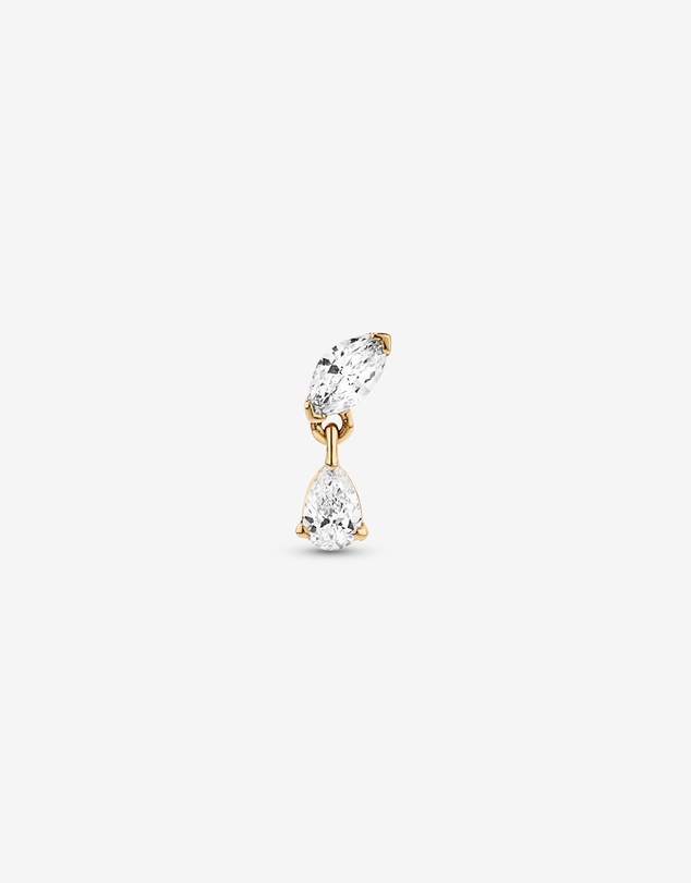 Michael Hill - 0.09 Carat TW Laboratory-Grown Diamond Marquise Cut Stud with Pear Cut Drop in 10kt Yellow Gold