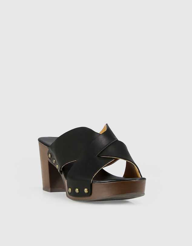 Belle & Bloom - Midtown Clog Mule - Black/Chocolate