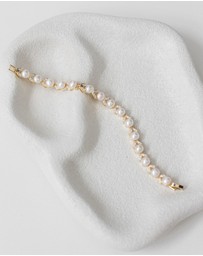 The White Collection - Simone - Gold Pearl Bridal Bracelet