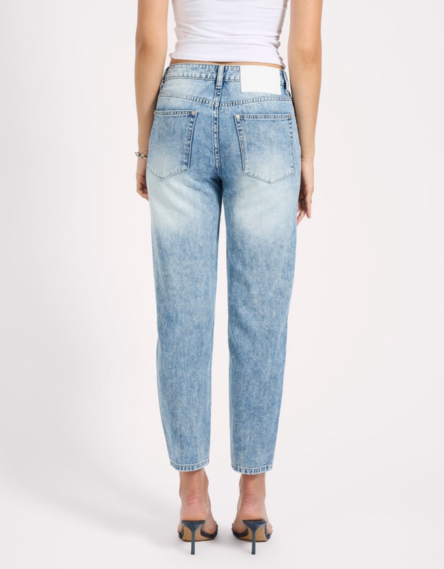 ONE TEASPOON - Slims High Waist Cropped Slim Fit Denim Jeans - Sunset Blue